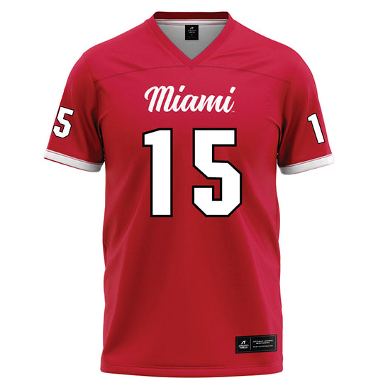 Miami of Ohio - NCAA Football : Harrison Brewster - Red Football Jersey-0