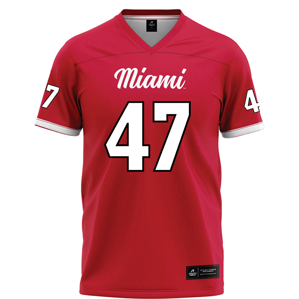 Miami of Ohio - NCAA Football : Brach Rice - Red Football Jersey-0