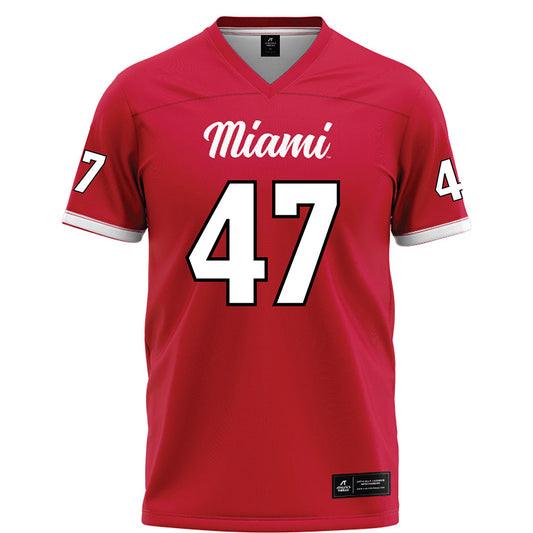 Miami of Ohio - NCAA Football : Brach Rice - Red Football Jersey-0