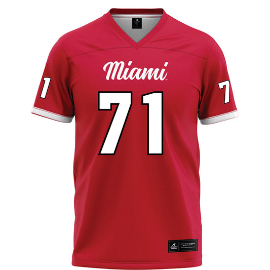 Miami of Ohio - NCAA Football : Lucas Barnes - Red Football Jersey-0