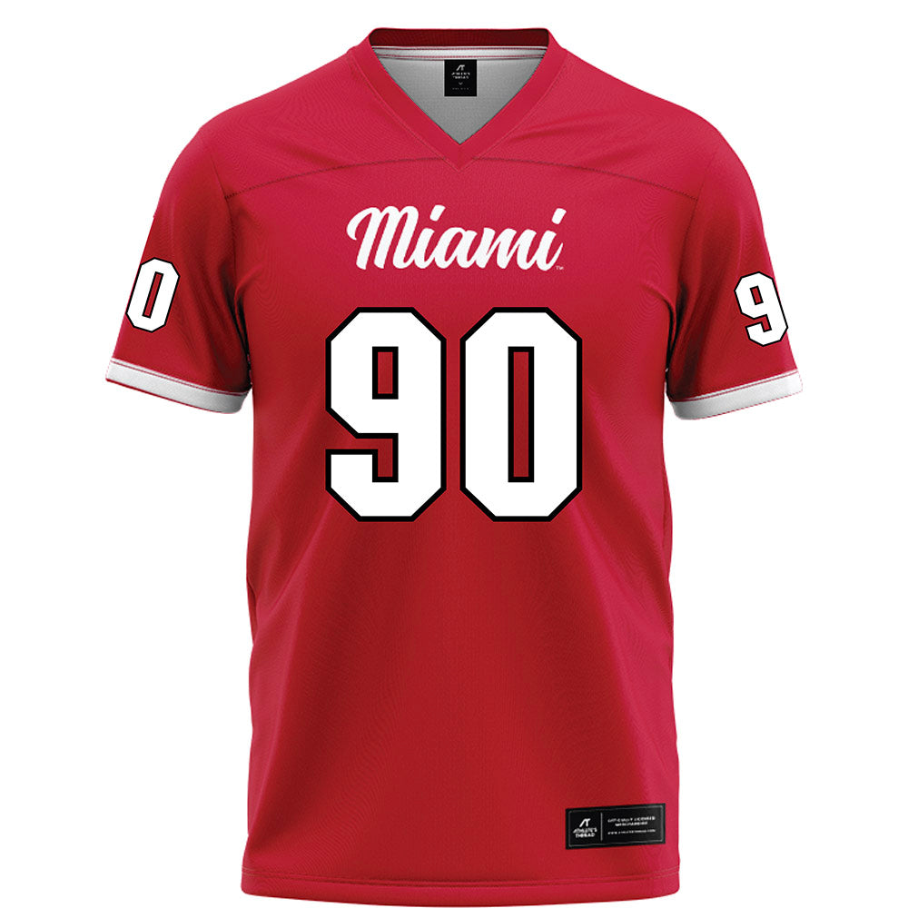 Miami of Ohio - NCAA Football : Donovan Davis - Red Football Jersey-0
