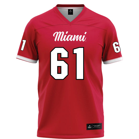 Miami of Ohio - NCAA Football : Andrew Lowry - Red Football Jersey-0