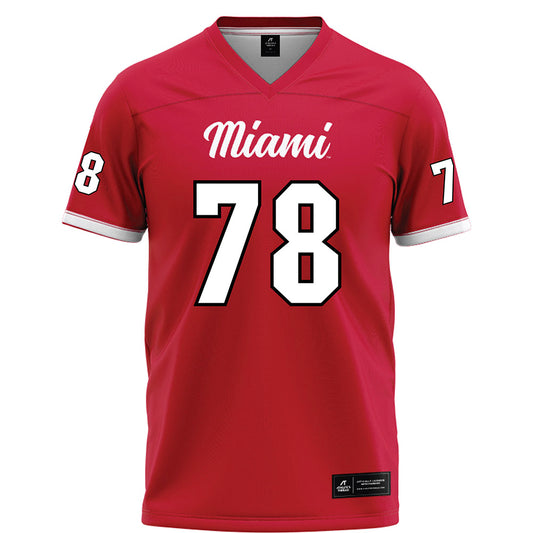 Miami of Ohio - NCAA Football : Drew Terrill - Red Football Jersey-0