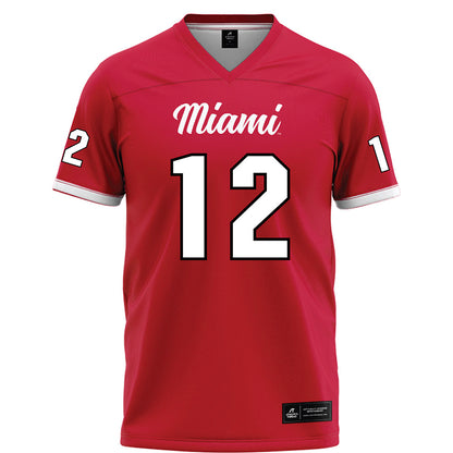 Miami of Ohio - NCAA Football : Corban Hondru - Red Football Jersey-0
