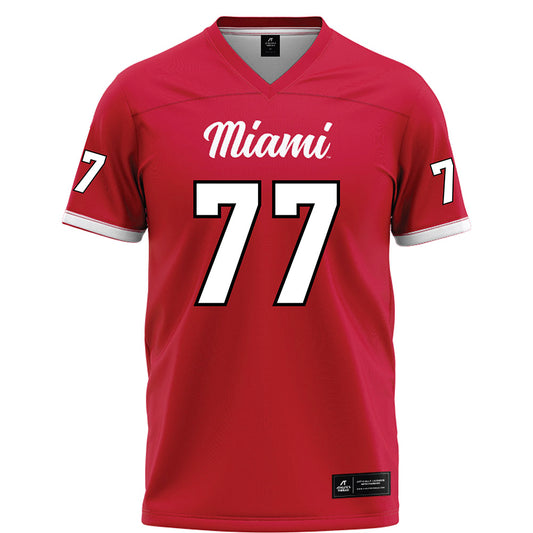 Miami of Ohio - NCAA Football : Austin Uke - Red Football Jersey-0