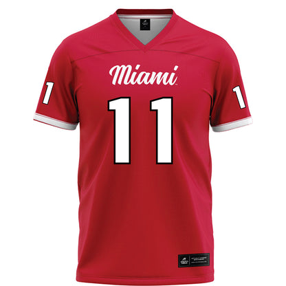 Miami of Ohio - NCAA Football : Noah Ehrlich - Red Football Jersey-0