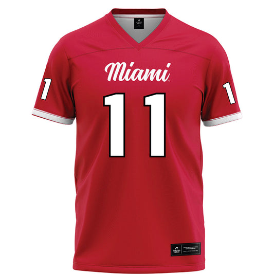 Miami of Ohio - NCAA Football : Noah Ehrlich - Red Football Jersey-0