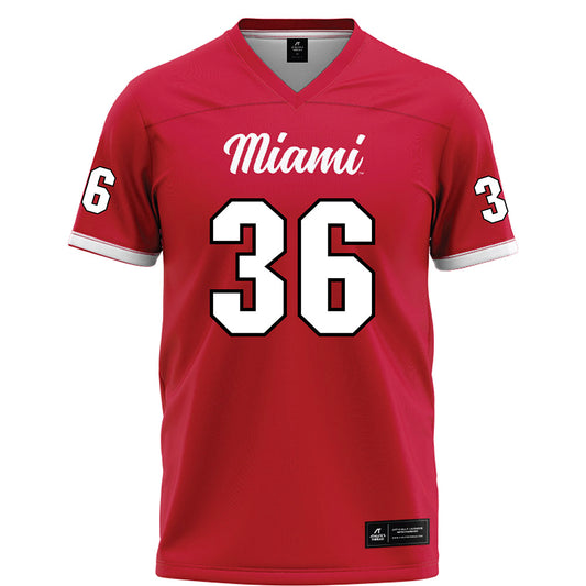 Miami of Ohio - NCAA Football : Carter Holden - Red Football Jersey-0