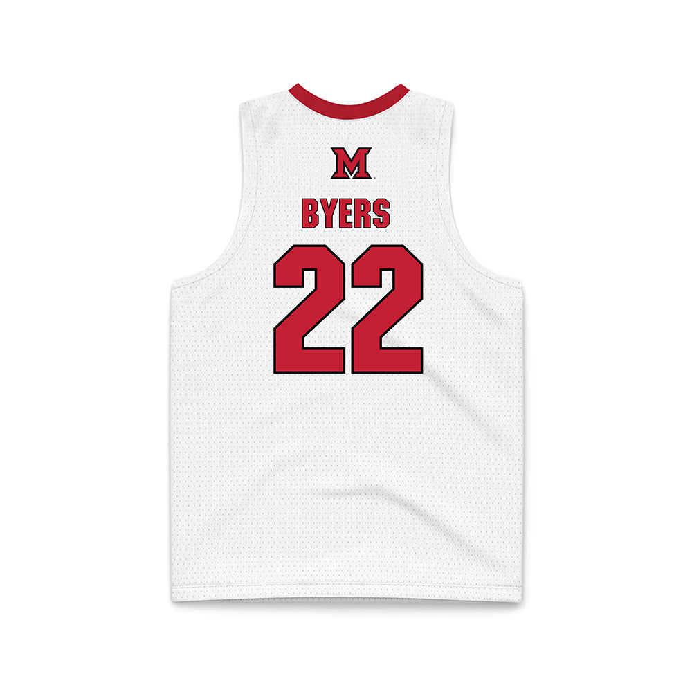 Miami of Ohio - NCAA Men's Basketball : Brant Byers - White Basketball Jersey-1