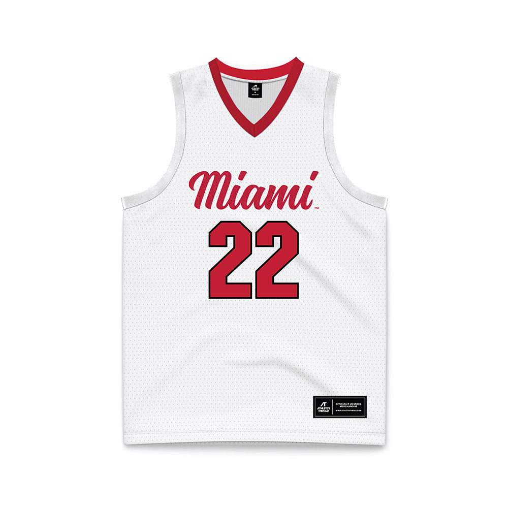 Miami of Ohio - NCAA Men's Basketball : Brant Byers - White Basketball Jersey-0