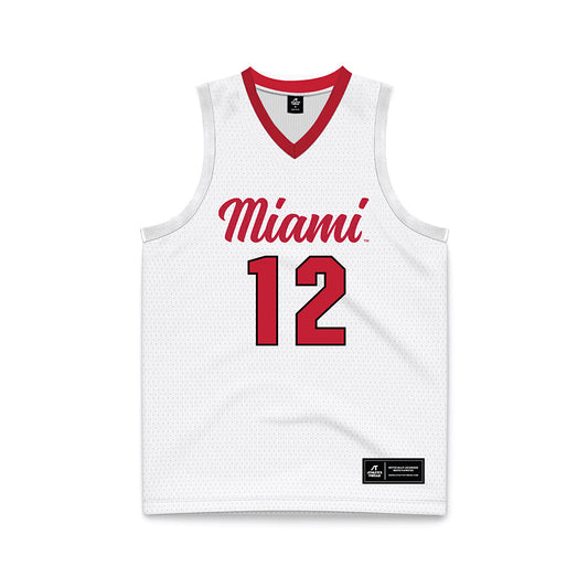 Miami of Ohio - NCAA Men's Basketball : Justin Kirby - White Basketball Jersey-0