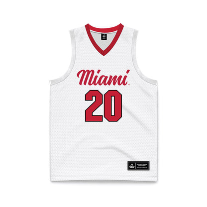 Miami of Ohio - NCAA Men's Basketball : Tyler Robbins - White Basketball Jersey-0