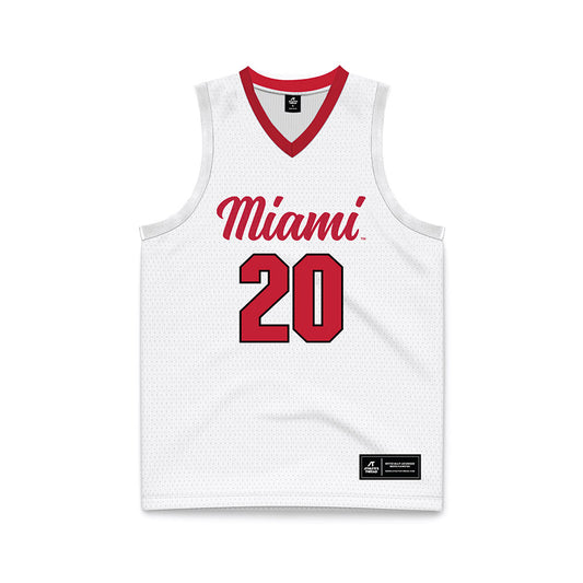Miami of Ohio - NCAA Men's Basketball : Tyler Robbins - White Basketball Jersey-0