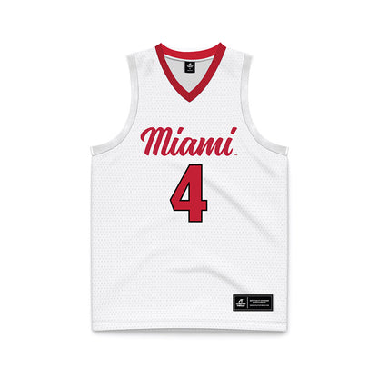 Miami of Ohio - NCAA Men's Basketball : Brady Ganley - White Basketball Jersey-0