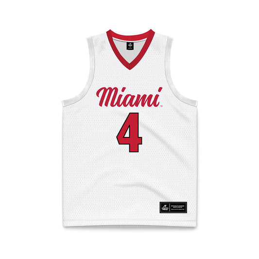 Miami of Ohio - NCAA Men's Basketball : Brady Ganley - White Basketball Jersey-0