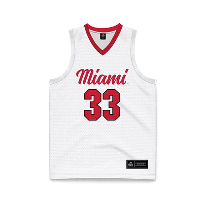 Miami of Ohio - NCAA Men's Basketball : Blake Anderson - White Basketball Jersey-0