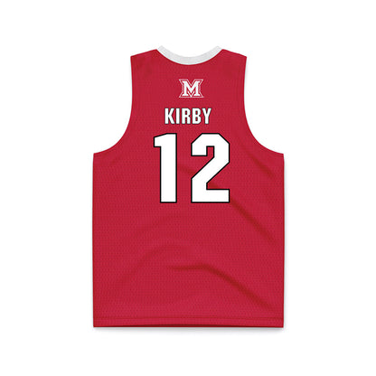 Miami of Ohio - NCAA Men's Basketball : Justin Kirby - Red Basketball Jersey-1