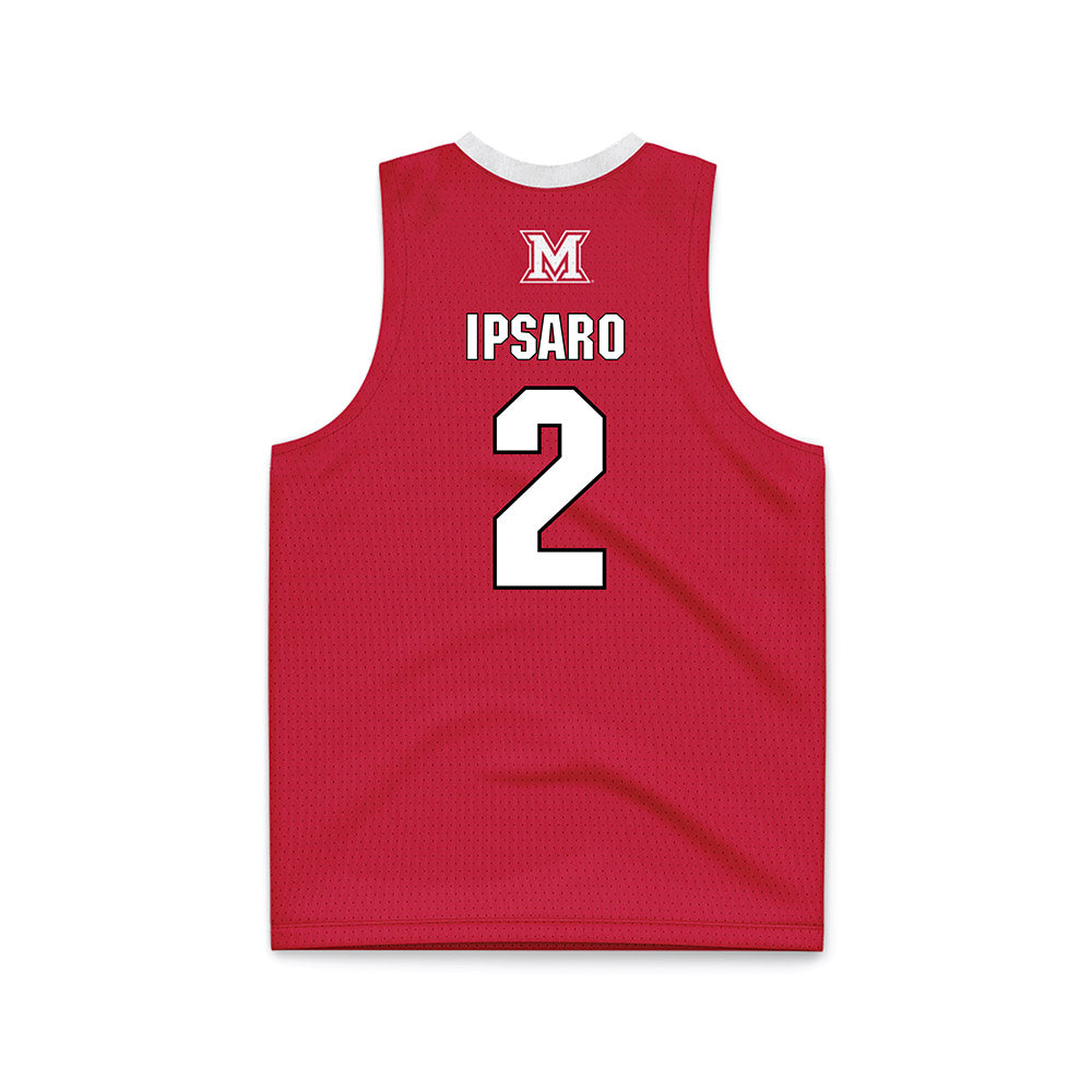 Miami of Ohio - NCAA Men's Basketball : Evan Ipsaro - Red Basketball Jersey-1