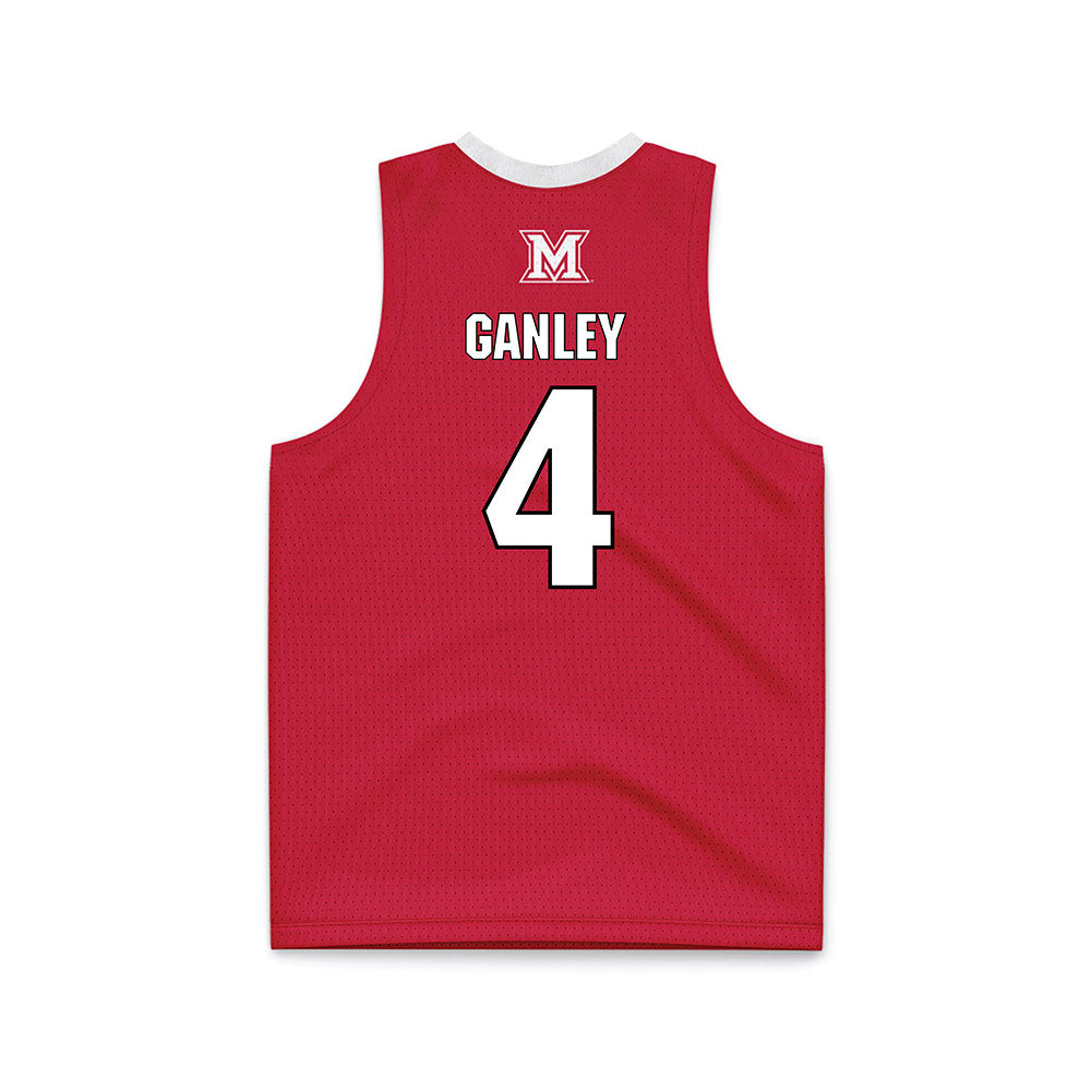 Miami of Ohio - NCAA Men's Basketball : Brady Ganley - Red Basketball Jersey-1