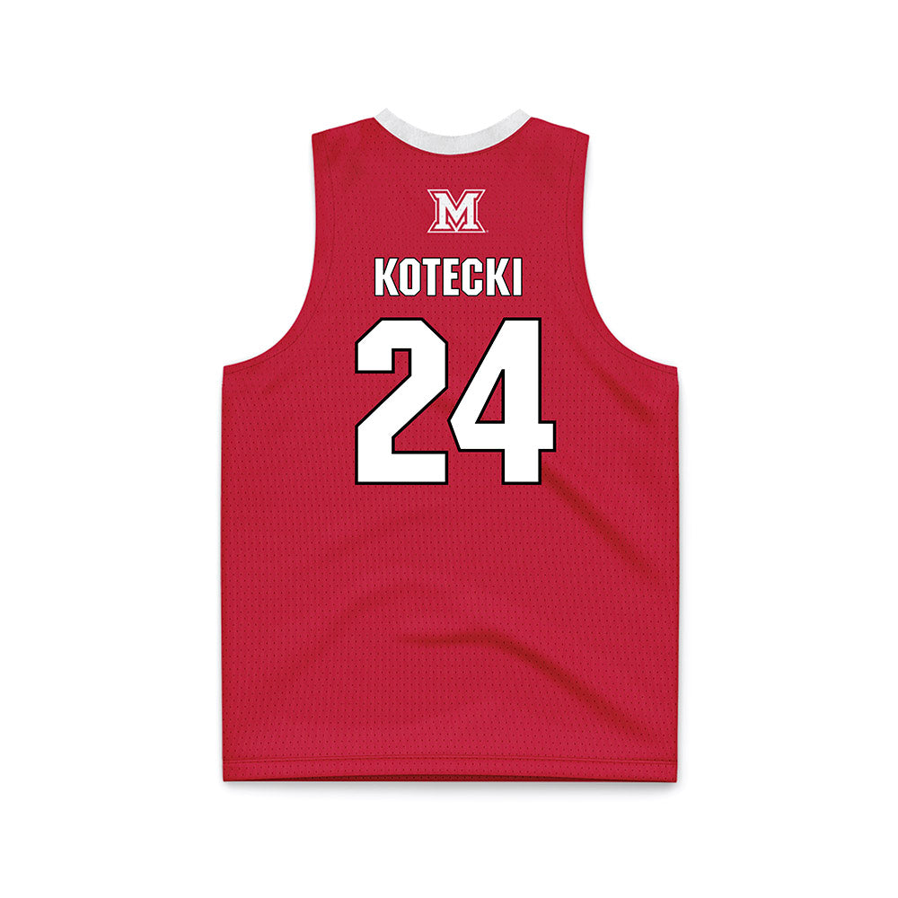 Miami of Ohio - NCAA Men's Basketball : Jackson Kotecki - Red Basketball Jersey-1