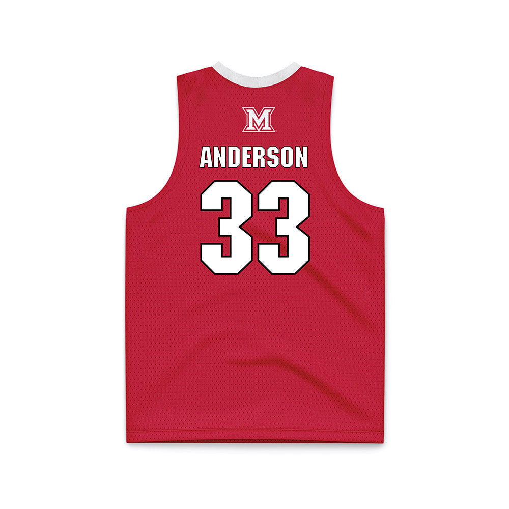 Miami of Ohio - NCAA Men's Basketball : Blake Anderson - Red Basketball Jersey-1
