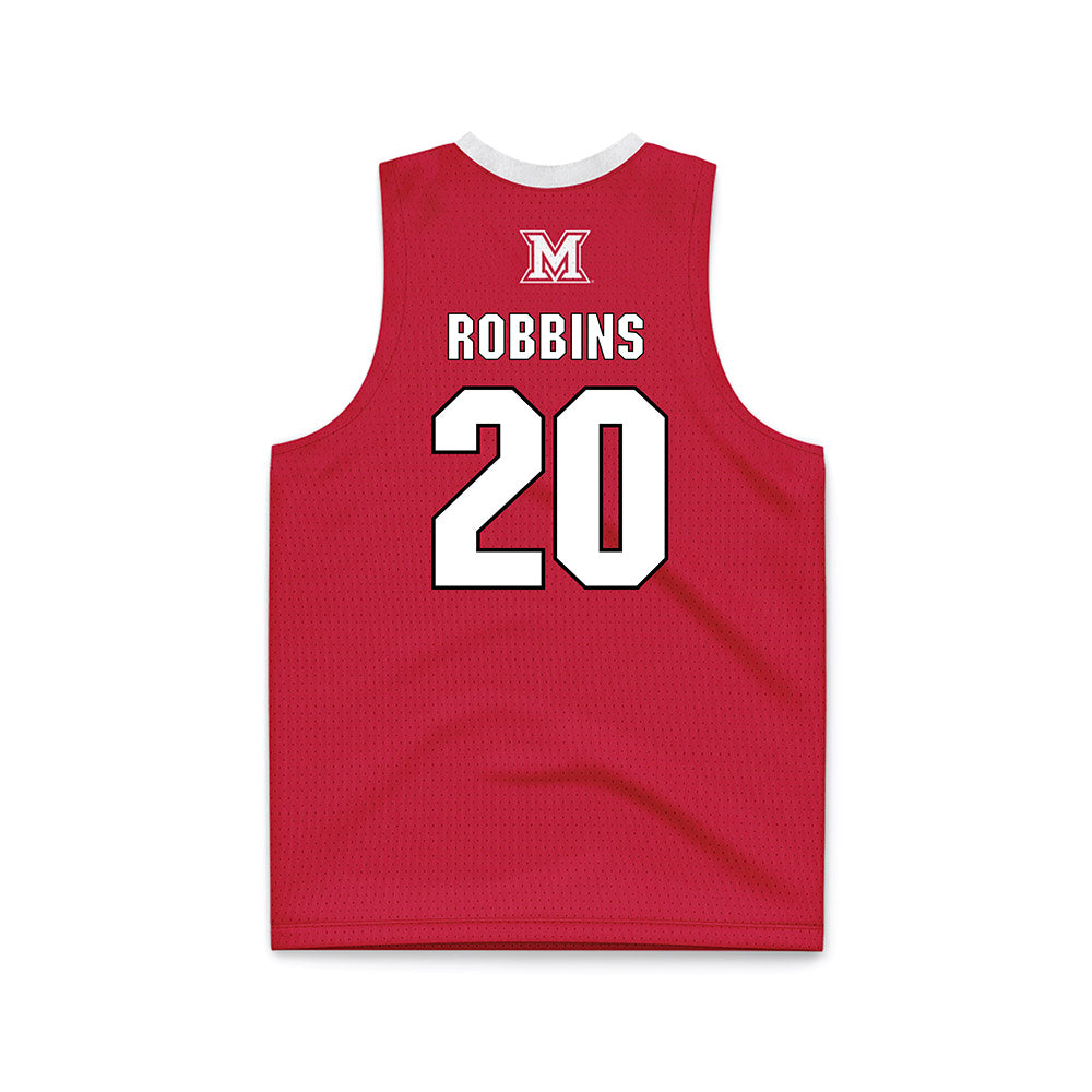 Miami of Ohio - NCAA Men's Basketball : Tyler Robbins - Red Basketball Jersey-1