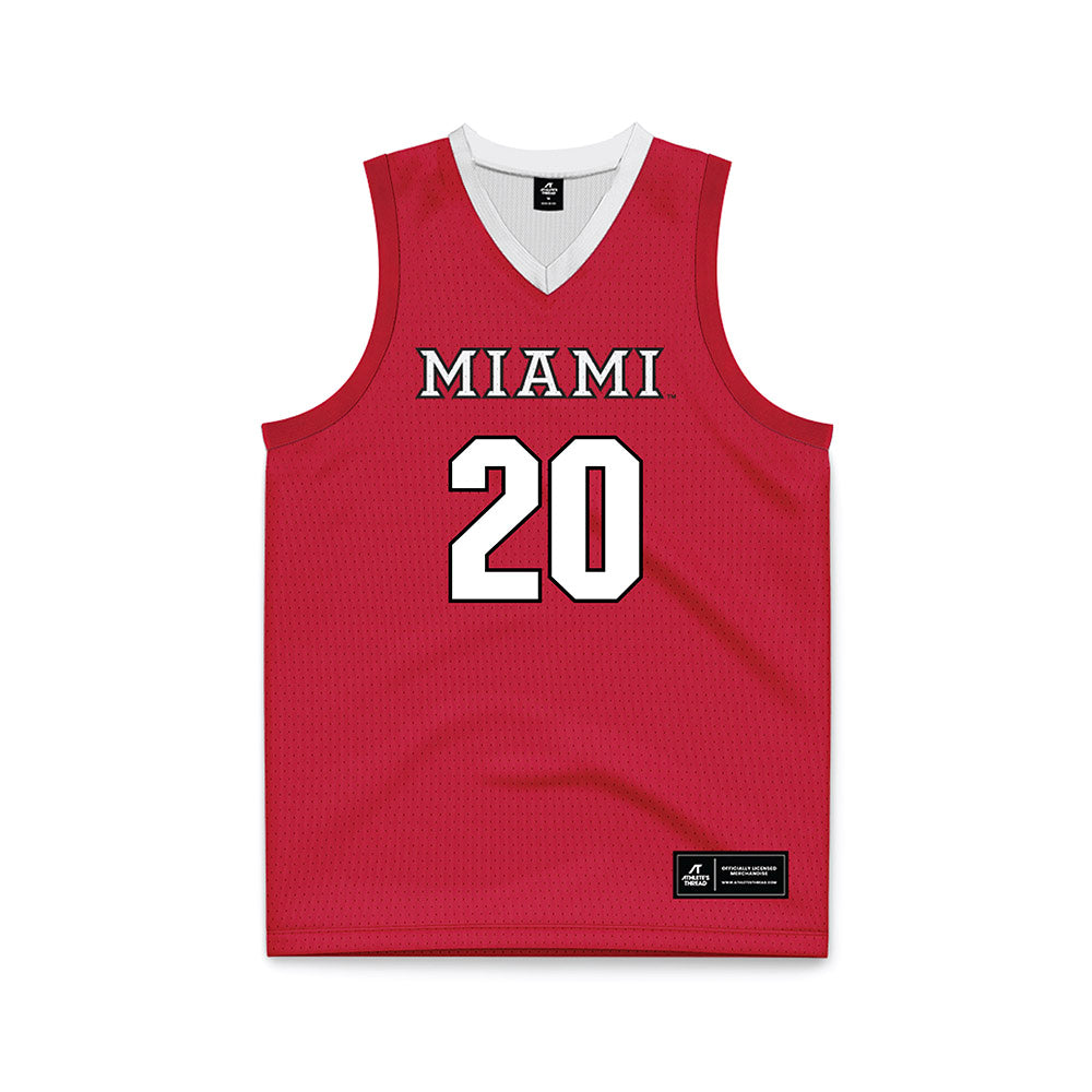 Miami of Ohio - NCAA Men's Basketball : Tyler Robbins - Red Basketball Jersey-0
