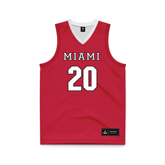 Miami of Ohio - NCAA Men's Basketball : Tyler Robbins - Red Basketball Jersey-0