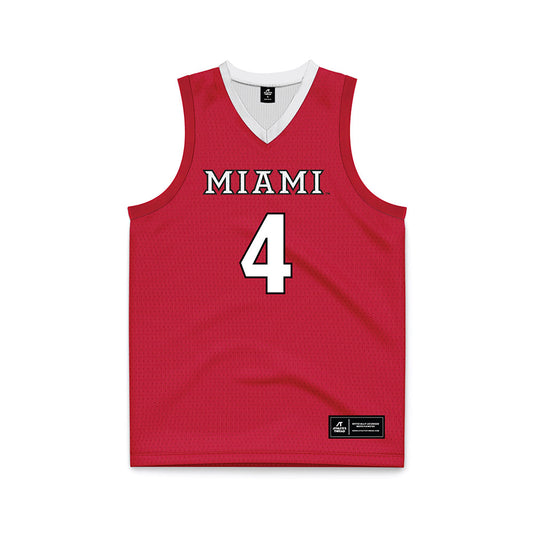 Miami of Ohio - NCAA Men's Basketball : Brady Ganley - Red Basketball Jersey-0