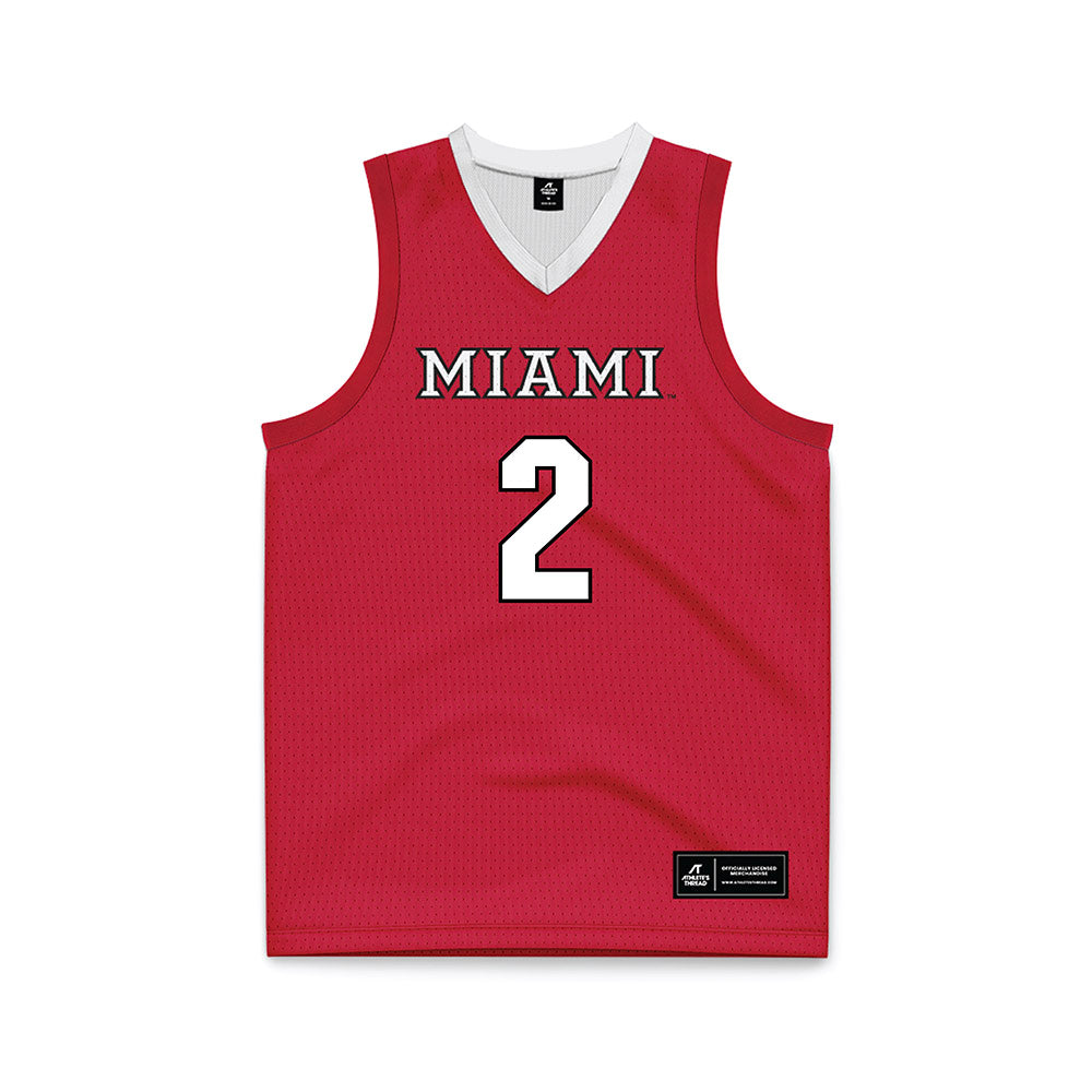 Miami of Ohio - NCAA Men's Basketball : Evan Ipsaro - Red Basketball Jersey-0