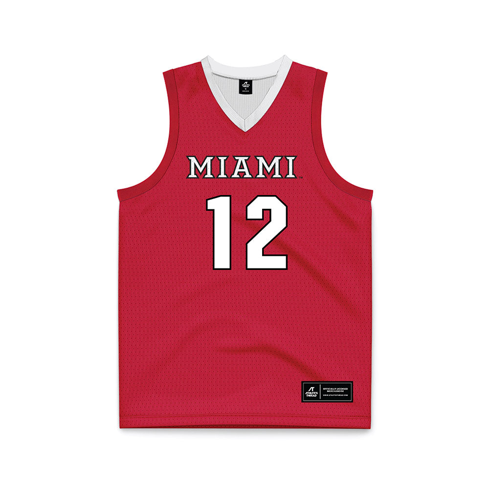 Miami of Ohio - NCAA Men's Basketball : Justin Kirby - Red Basketball Jersey-0
