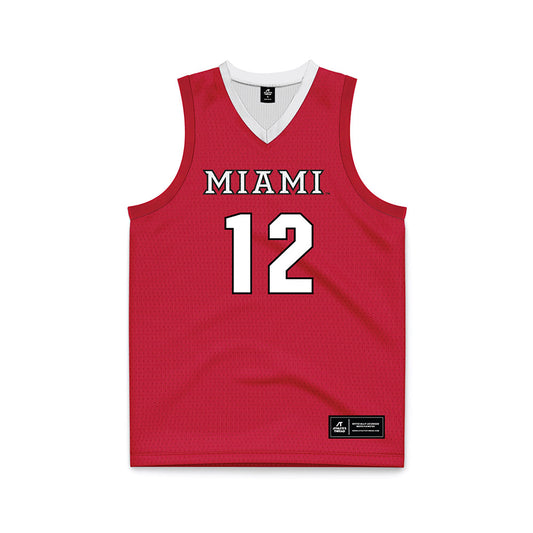 Miami of Ohio - NCAA Men's Basketball : Justin Kirby - Red Basketball Jersey-0