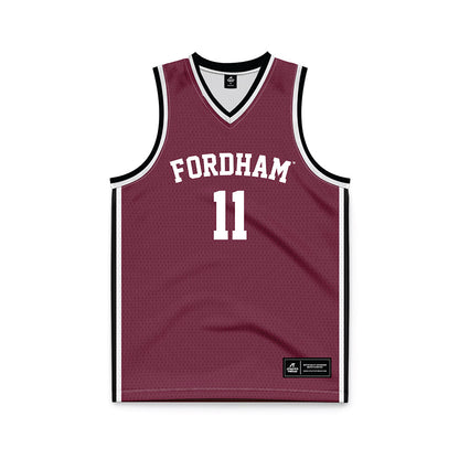 Fordham - NCAA Women's Basketball : Precious Omoshola - Maroon Basketball Jersey-0