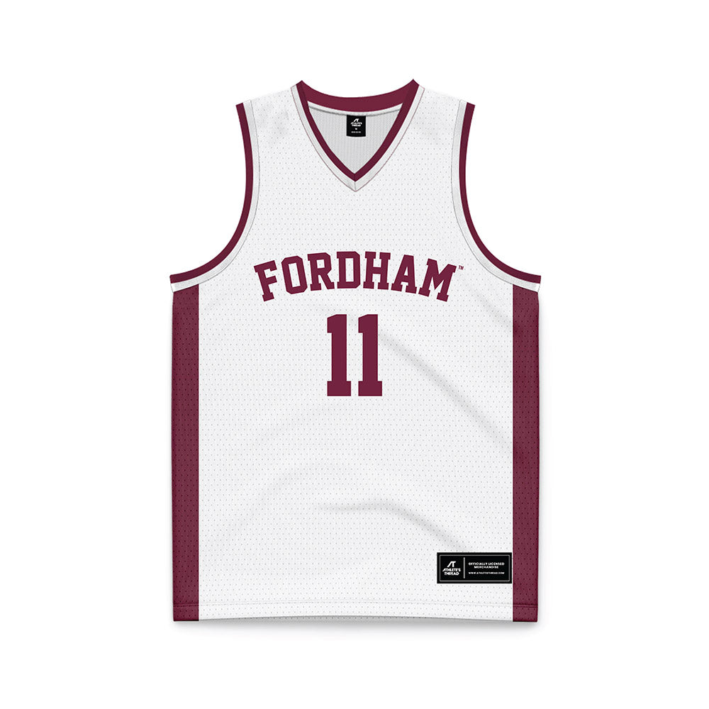 Fordham - NCAA Women's Basketball : Precious Omoshola - White Basketball Jersey-0