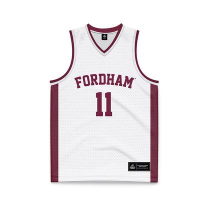 Fordham - NCAA Women's Basketball : Precious Omoshola - White Basketball Jersey-0