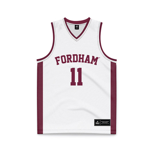 Fordham - NCAA Women's Basketball : Precious Omoshola - White Basketball Jersey-0