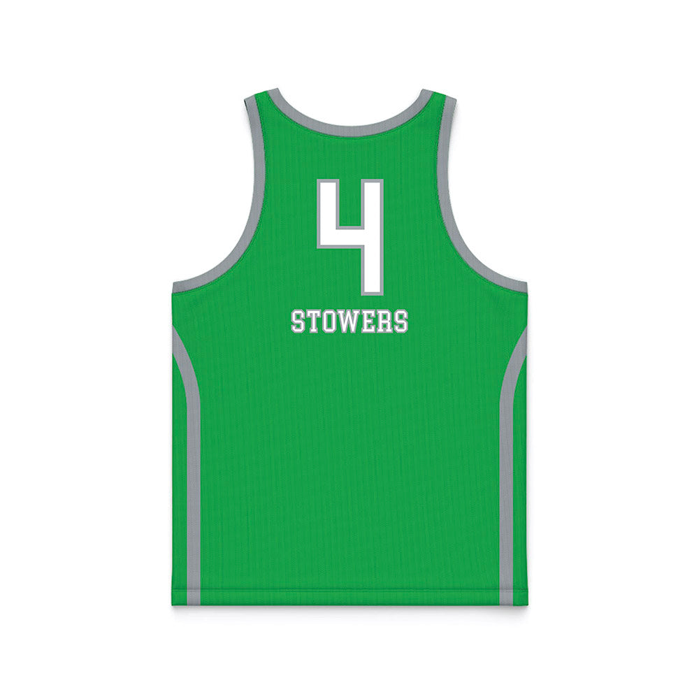 Marshall - NCAA Women's Basketball : Zenthia Stowers - Green Basketball Jersey-1