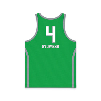 Marshall - NCAA Women's Basketball : Zenthia Stowers - Green Basketball Jersey-1