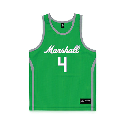 Marshall - NCAA Women's Basketball : Zenthia Stowers - Green Basketball Jersey-0