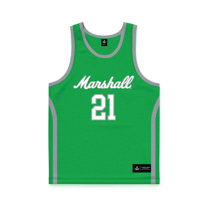 Marshall - NCAA Women's Basketball : Emari Doby - Green Basketball Jersey-0