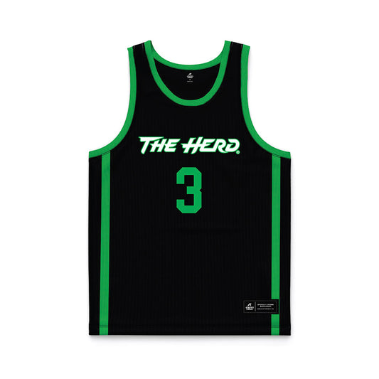Marshall - NCAA Women's Basketball : Timaya Lewis-Eutsey - Black Basketball Jersey-0