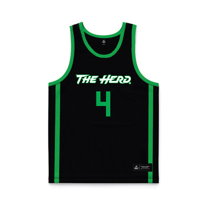 Marshall - NCAA Women's Basketball : Zenthia Stowers - Black Basketball Jersey-0