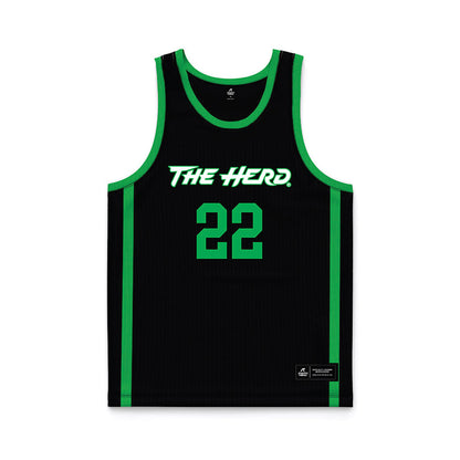Marshall - NCAA Women's Basketball : Emily Bratton - Black Basketball Jersey-0