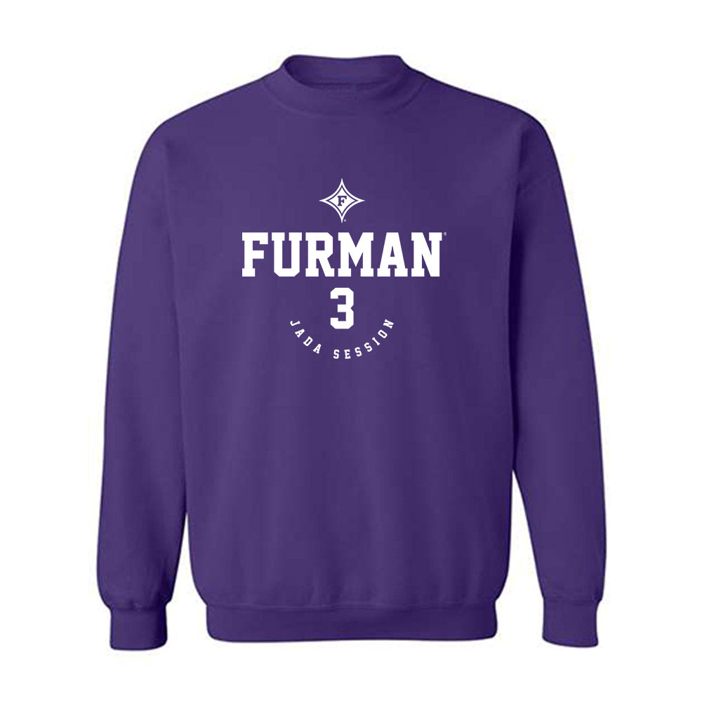 Furman - NCAA Women's Basketball : Jada Session - Classic Fashion Shersey Crewneck Sweatshirt-0