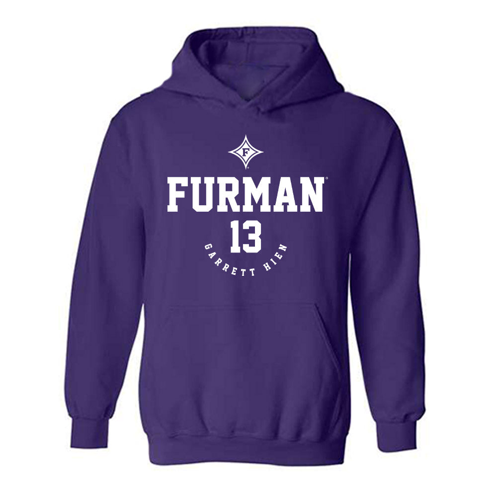 Furman - NCAA Men's Basketball : Garrett Hien - Classic Fashion Shersey Hooded Sweatshirt-0