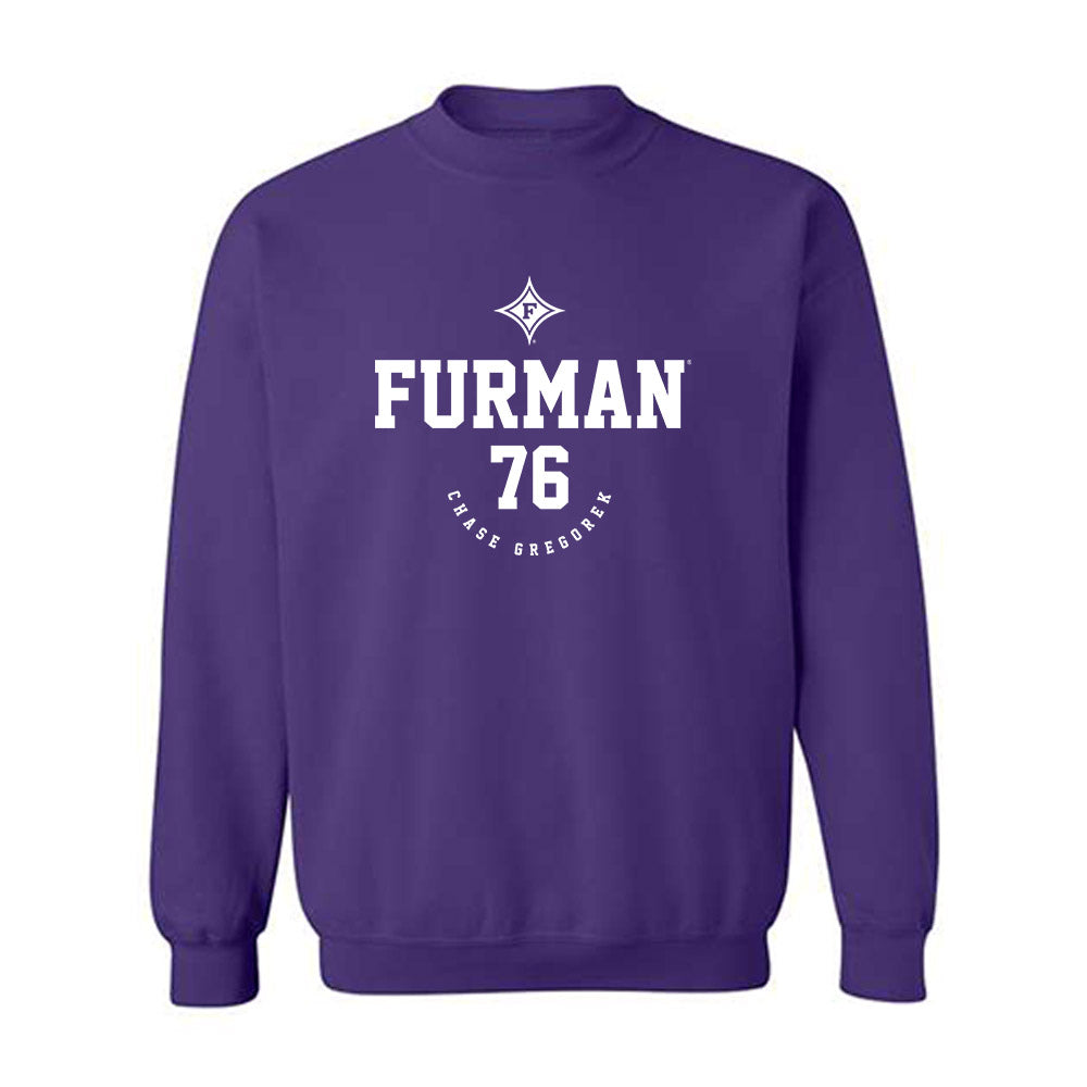 Furman - NCAA Football : Chase Gregorek - Classic Fashion Shersey Crewneck Sweatshirt-0