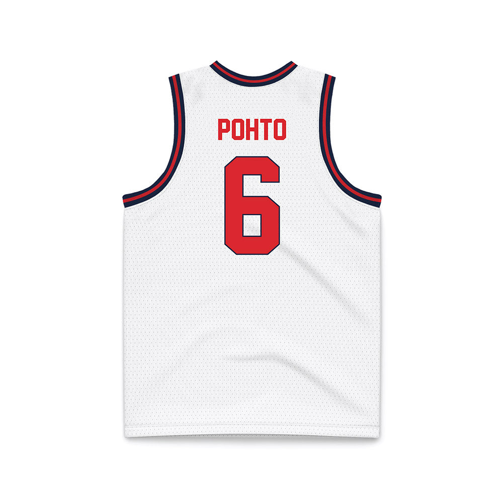 St. Johns - NCAA Men's Basketball : Casper Pohto - White Basketball Jersey-1