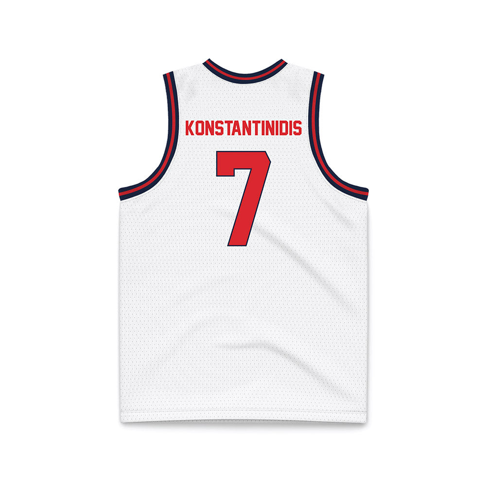 St. Johns - NCAA Men's Basketball : Fotis Konstantinidis - White Basketball Jersey-1