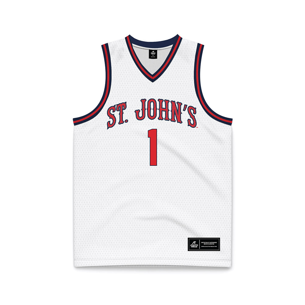St. Johns - NCAA Men's Basketball : Dillon Mitchell - White Basketball Jersey-0