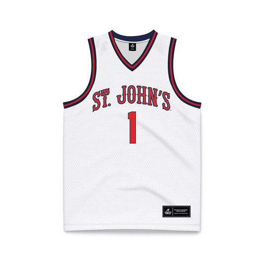 St. Johns - NCAA Men's Basketball : Dillon Mitchell - White Basketball Jersey-0
